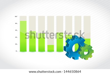 gear icon with bar chart diagram illustration design