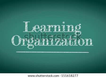 learning organization illustration design over a blackboard
