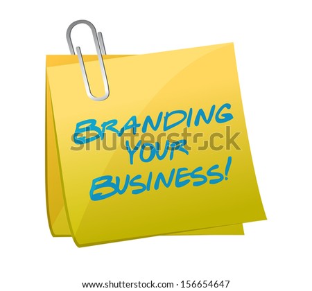 branding your business message written on a post. illustration design