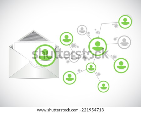 mail communication network illustration design over a white background