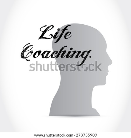 life coaching head sign icon concept illustration design over white