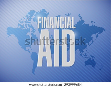 financial Aid world sign concept illustration design graphic