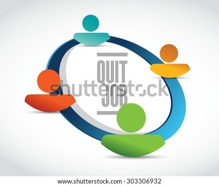 quit job network sign concept illustration design graphic