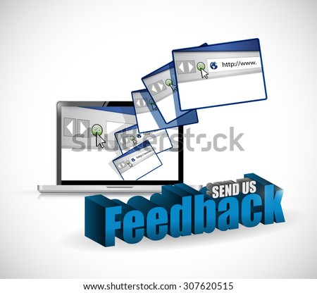 send us feedback browsers sign illustration design over white