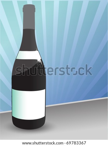 Bottle of red wine with blank labels