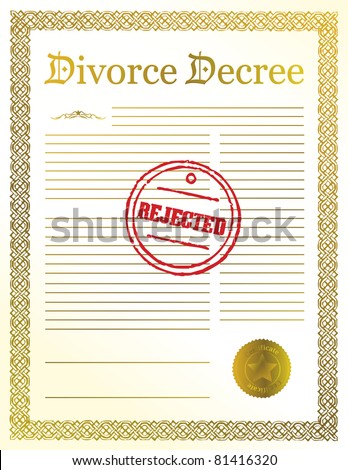 rejected Divorce Decree papers. illustration design