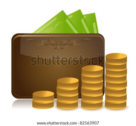 Raising Wallet Money illustration design