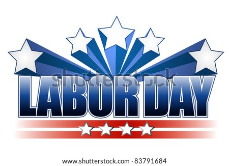 Illustrated labor day text design