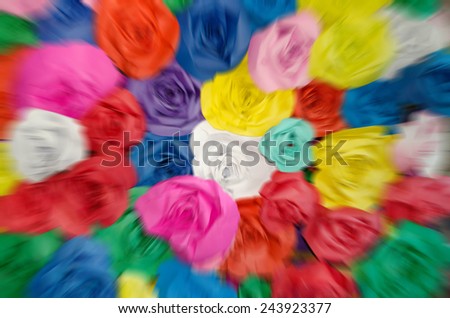 Colorful of Rose fabric with zoom effect