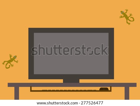 High quality computer monitor.Vector illustration