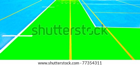 The Line on rubber floor of soccer field