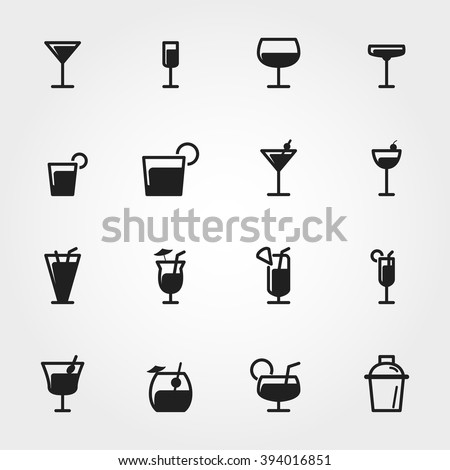 cocktail icons ストックフォト © 