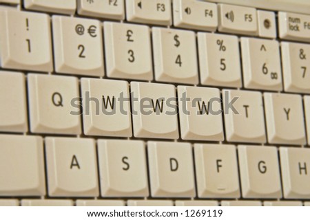 Keyboard showing the letters www