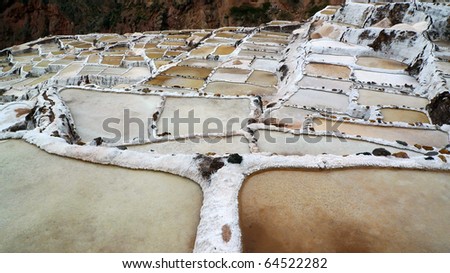 Salt pans in the Inca Sacred Valley in Peru
