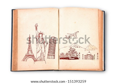 Book of travel (Japan,France,Italy,New York,India,egypt)