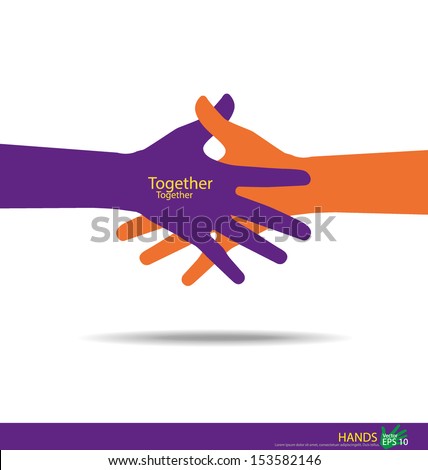 Handshake, Teamwork Hands Logo. Vector illustration.