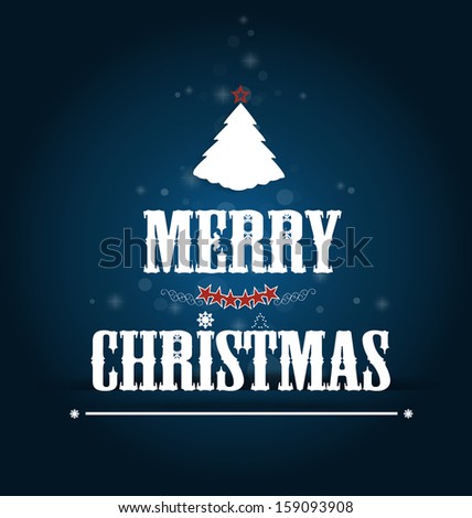 Merry Christmas Greeting Card, Vector Illustration. - 159093908 