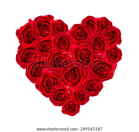 Beautiful Red Rose Heart Shape Isolated On White Background Stock Photo ...