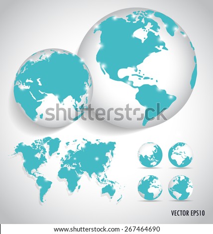 World map, vector illustration.