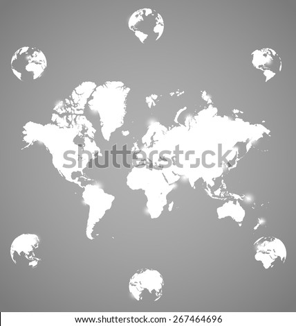 World map, vector illustration.