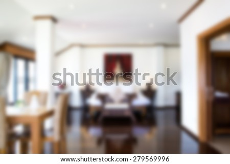 Abstract blur Interior of modern comfortable hotel room