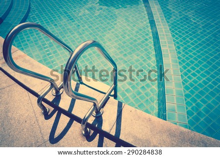 Swimming pool with stairs ( Filtered image processed vintage effect. )