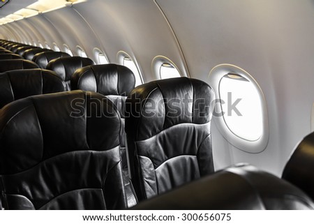 Airplane seats in the cabin