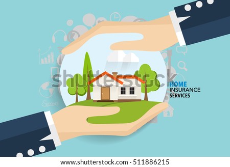 Home insurance business service. Vector illustration concept of insurance.