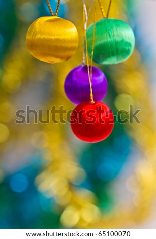 Merry Christmas background with Colorful Christmas baubles.