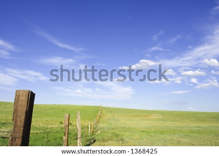 Rural scene with a fence line