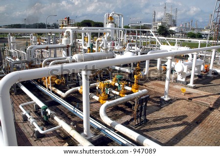 Gas distribution facility in Bontang, Kalimantan, Indonesia, Asia