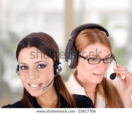 Business customer support operator team.