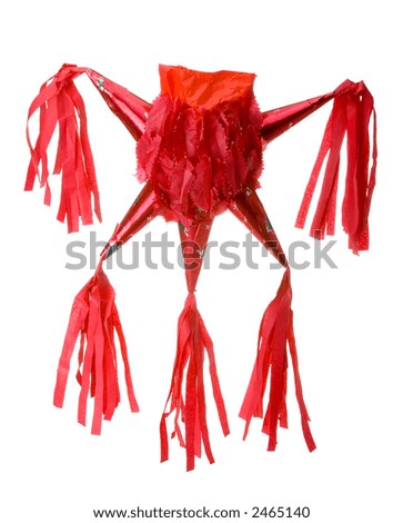 Five Peaks Traditional Mexican Red Pinata In White Background Stock ...