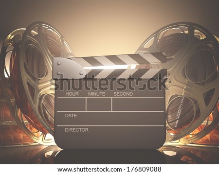 Clapboard with back light. Your name, time and date on clapboard.