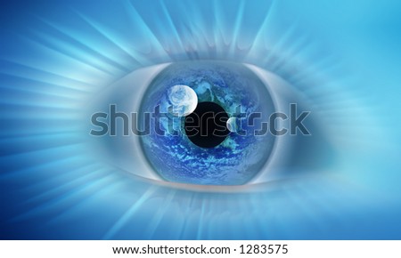 The eye that represents the vision of the world.