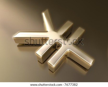 Golden sign yen. Concept of business and finances.