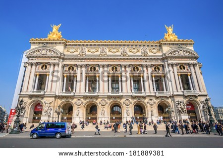 PARIS - JULY 27: Palais Garnier on JULY 27, 2012 in Paris. The Palais Garnier is a 1,979 seat opera house, which was built from 1861 to 1875 for the Paris Opera.
