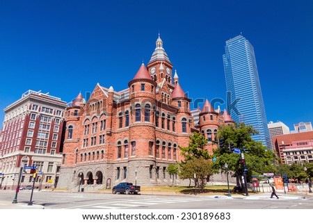 DALLAS-SEPTEMBER 20 : The Dallas County Courthouse also known as the Old Red Museum on September 20, 2014. IT built in 1892 of red sandstone rusticated marble accents