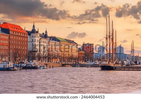 Similar – Image, Stock Photo Sunset in Finland on lake with birch leaves