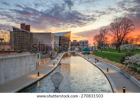 INDIANAPOLIS, INDIANA, April 14, 2015: Indiana State Museum that houses exhibits of science, art, culture and history of Indiana. It is also a site of the largest in the state IMAX screen.