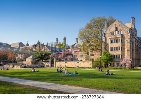 Yale University, New Haven - April 4: Yale University campus on April 4, 2015. It is a private Ivy League research university in New Haven, Connecticut. Founded in 1701