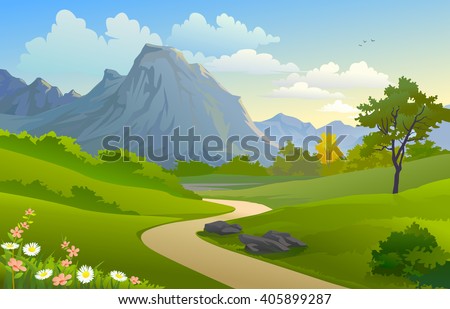 SCENIC OUTDOORS  'MOUNTAIN AND HILLY PATHWAY'