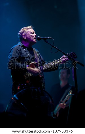 NOVI SAD, SERBIA - JULY 13: New Order performs at EXIT 2012 Music Festival, on July 13, 2012 at the Petrovaradin Fortress in Novi Sad, Serbia. (Bernard Sumner)