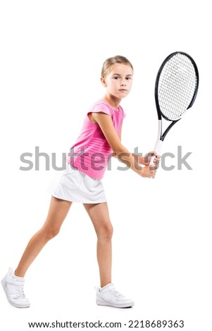 Similar – Image, Stock Photo Little girl posing on the beach