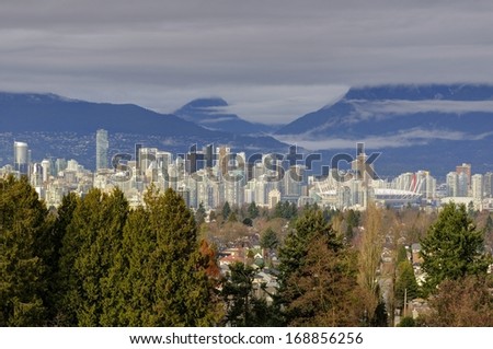 Downtown Vancouver view from Queen Elizabeth Park, British Columbia, Canada