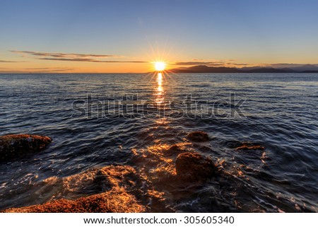 beach at sunset, Vancouver, British Columbia, Canada