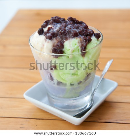 Ice Cream with Red Bean
