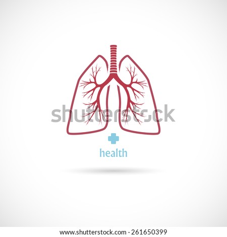 Lungs symbol, on a white background, health.