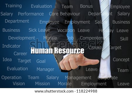 Business hand touch Human Resource Concept