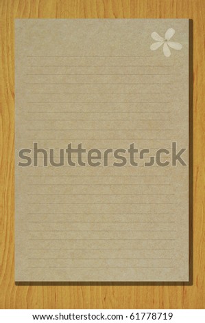 Recycle Paper with line on the wood background
